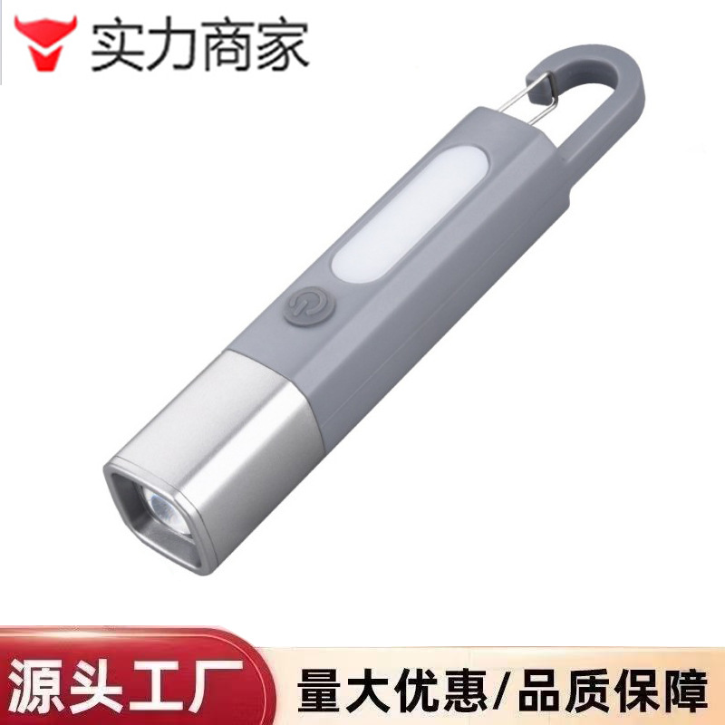 2025新款跨境白激光强光手电筒户外防水伸缩变焦大功率LED手电筒