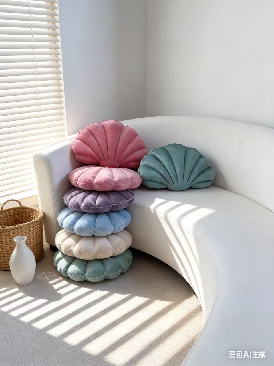 Zhang Yixing's Same Style Plush Shell-Shaped Pillow for Home Aquarium Decoration, Sofa Office Marine Animal Pillow