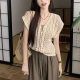 Hollow Crochet V-neck Vest Sweater Women's Summer 2023 New Design Short Outer Sunscreen Sleeveless Top