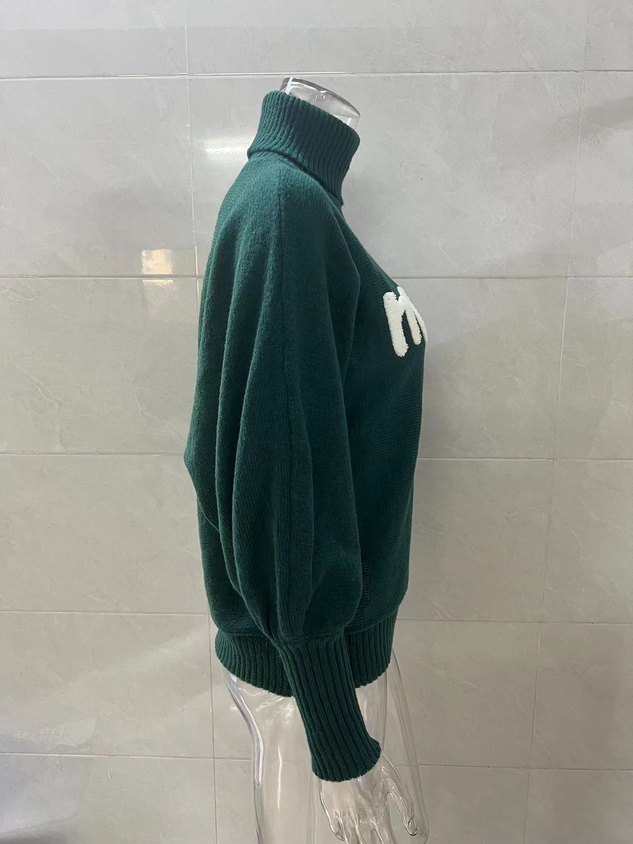 350g Weight Long Sleeve Sleeve Length Pullovers Placket Type Batwing Sleeve Sleeve Type Polyester, Polyacrylonitrile Fiber Fabric Type Long Top Length Sweater Tops Type Daily Occasion Turtleneck Neckline Loose Fit Type Christmas Festival Letter Pattern Winter, Autumn Season Women's Gender Embroidery Design Streetwear Style Wholesale Women's Streetwear Letter Long Sleeve Embroidery Sweaters & Cardigans 39