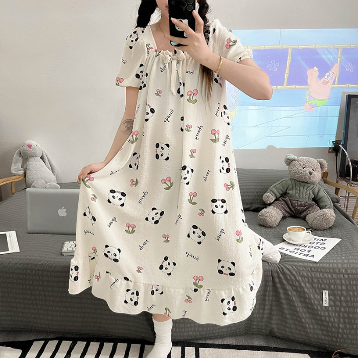 2024 pijama de mujer de verano pijama de mangas cortas delgada dulce estudiante lindo verano se puede usar ropa de casa