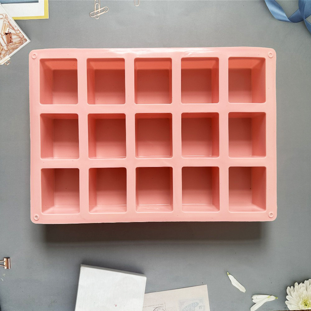 15 jabon rectangular 107 molde de silicona pastel helado pudín molde de postre jabón utensilios