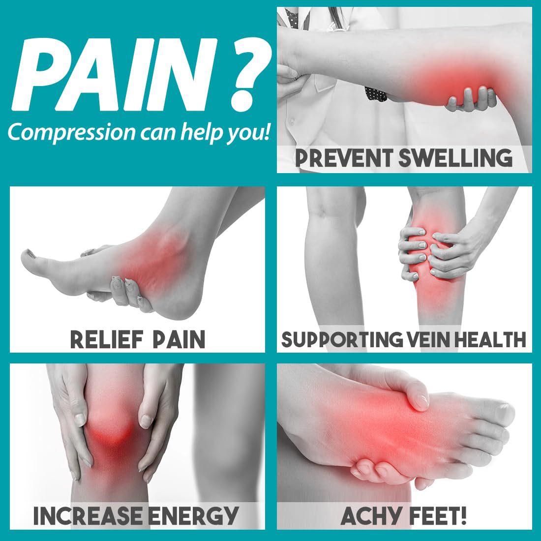 1/5 pares/6 pares de calcetines de compresión con patrón de cachorro