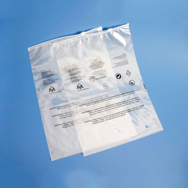 Bolsa con cremallera esmerilada, calcetines personalizados, toalla, bolsa de embalaje, bolsa de embalaje de ropa, advertencia, bolsa transparente con cremallera de ropa pe