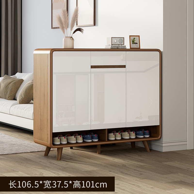 实木入门鞋柜家用门口楼道外电梯入户进门一体靠墙2025新款玄关柜|undefined