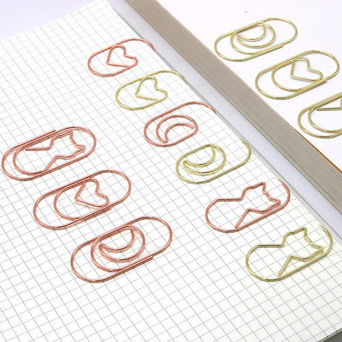 50mm Love Paper Clip Creative Cute Paper Clip Wholesale Metal Bookmark Color Clip Special Shaped Pin Cartoon