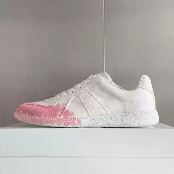 High-End Mm6~Classic Couple's Moral Training Shoes, Color-Blocked Soft-Soled Casual Sports Shoes, Low-Cut White Shoes