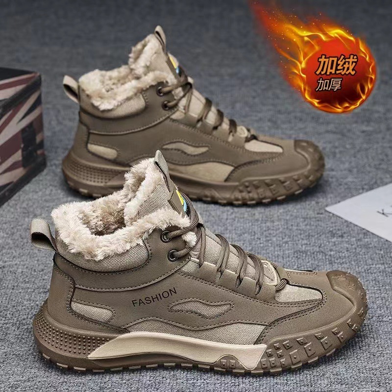 Zapatos de algodón Martin de hombre caliente 2025 más vello grueso calentamiento zapatos de algodón antideslizante al aire libre zapatos de algodón de alto nivel image 5