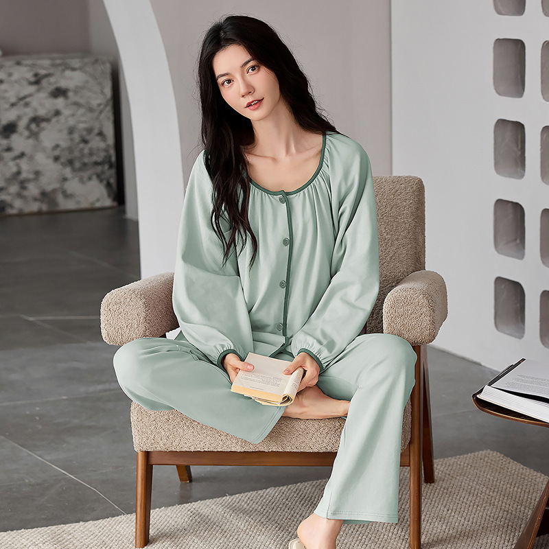 2025 Autumn and Winter New Pure Cotton Maternity Pajamas for Women, Postpartum Nursing Loungewear, Warm, Comfortable, and Sweet 2025 Autumn and Winter New Pure Cotton Maternity Pajamas for Women, Postpartum Nursing Loungewear, Warm, Comfortable, and Sweet