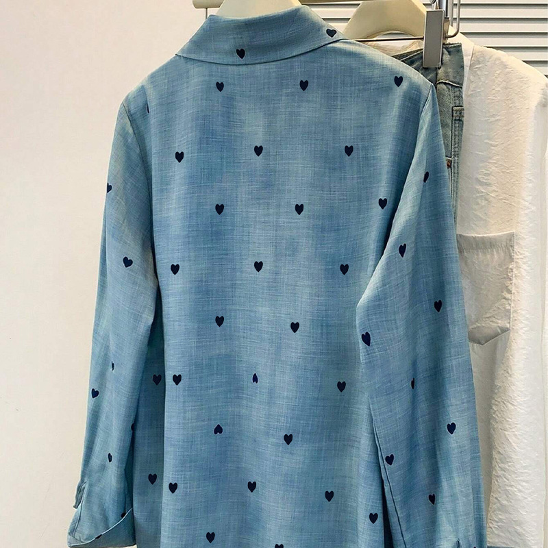 Elegant Oversized Long-Sleeve Digital Print Polo Collar Blouse for Women Euro Blue Office Casual Wear Top Sizes S to XL_voghion.com