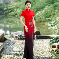 Выступление Cheongsam Платье 2025 Новый высококачественный сценический танцевальный костюм