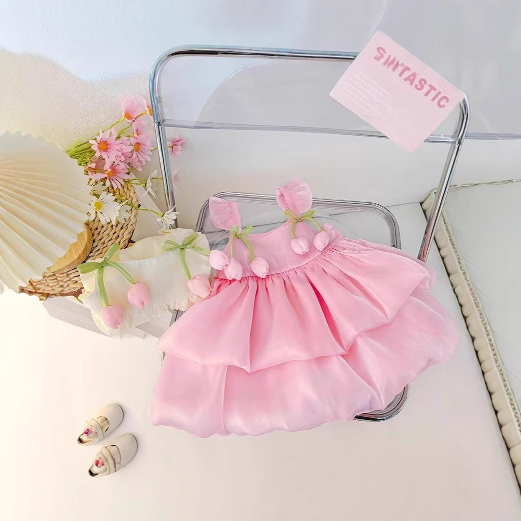 Girls' Summer dress Children's 2025 New One-Year-Old Two-Year-Old Girl's Summer Dress Flower Dress