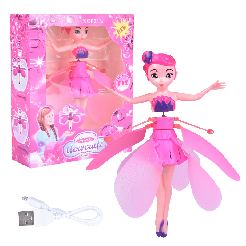 Muñeca Voladora de Inducción de Plástico ABS Recargable USB para Niños