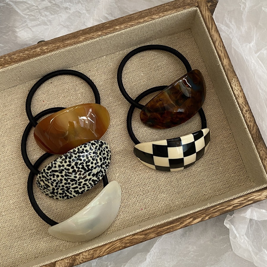 Vintage Style Checkered Arylic Hair Tie display picture 1