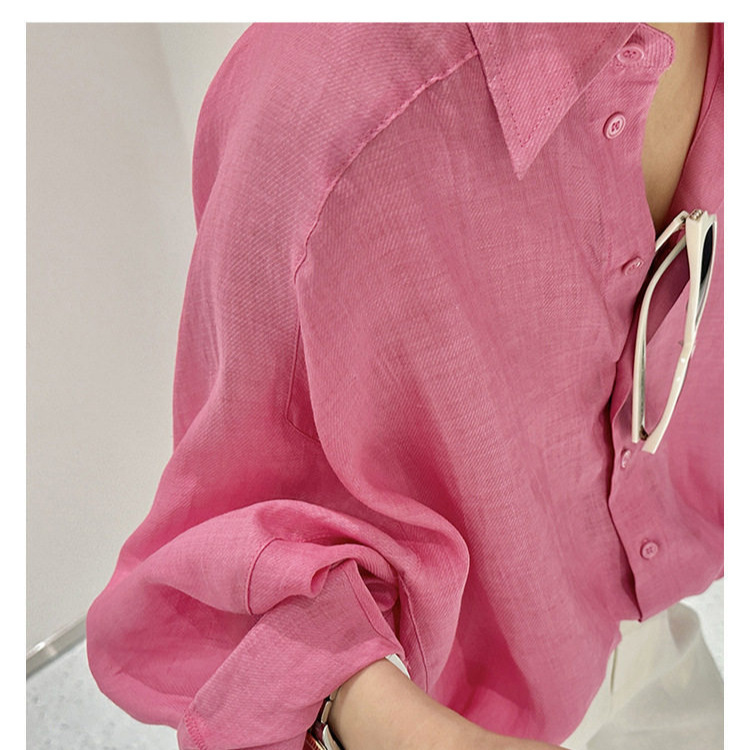 Full of Fairy-Like Elegance! Feels Light and Breathable~ 100% Ramie Sun Protection Shirt for Women