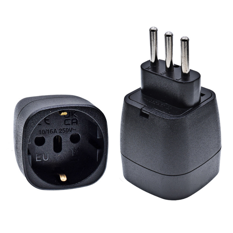 欧规转意大利插头旅行转换器转换头嵌入式EU-12A德标瑞士巴西可插