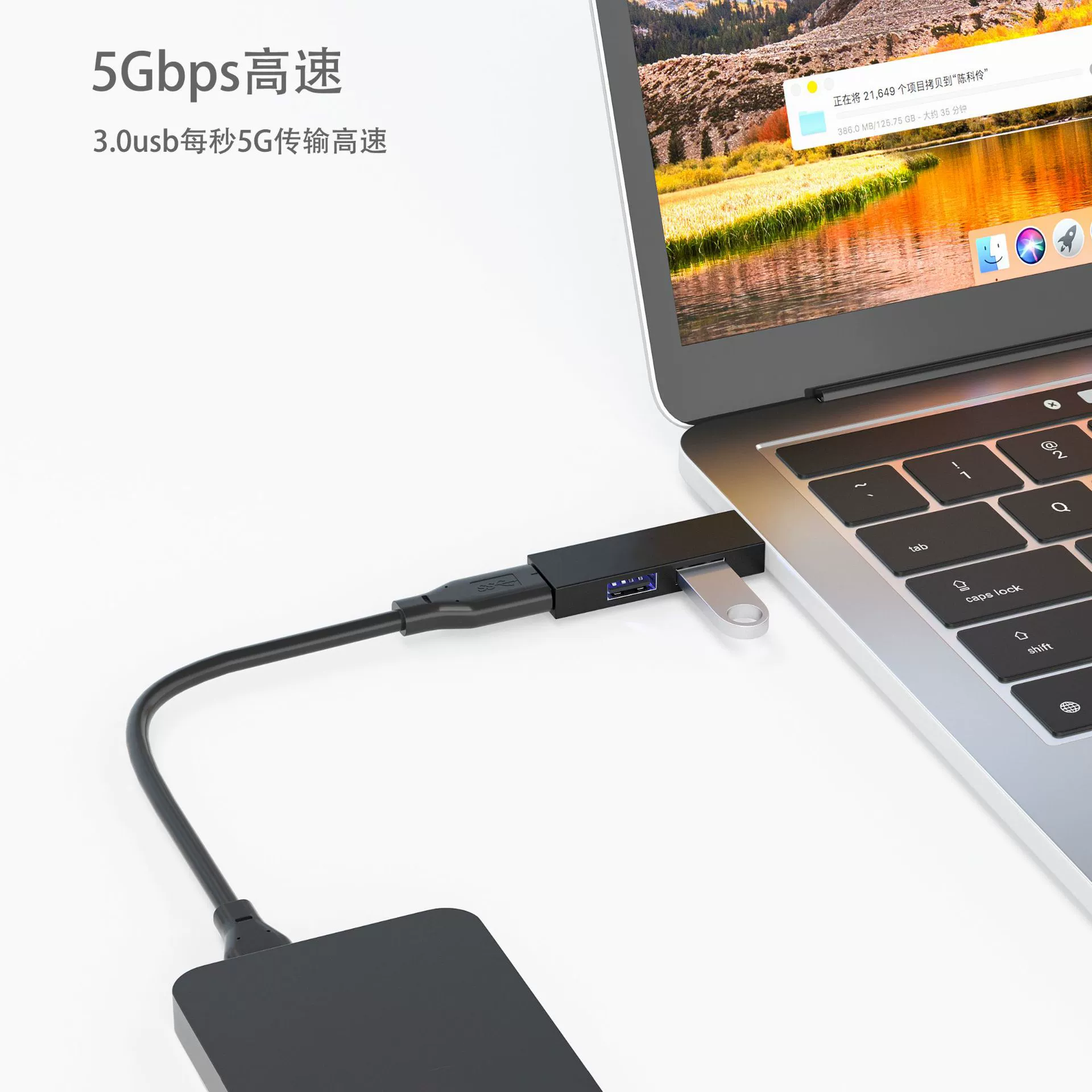 Портативный мини USB концентратор USB 3.0 с несколькими интерфейсами, многофункционный хаб-станция один в три