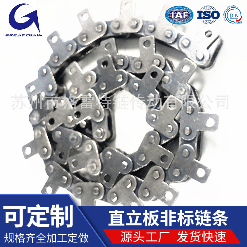 厂家销售碳钢08B单侧外片单孔直立板非标链条 输送链条