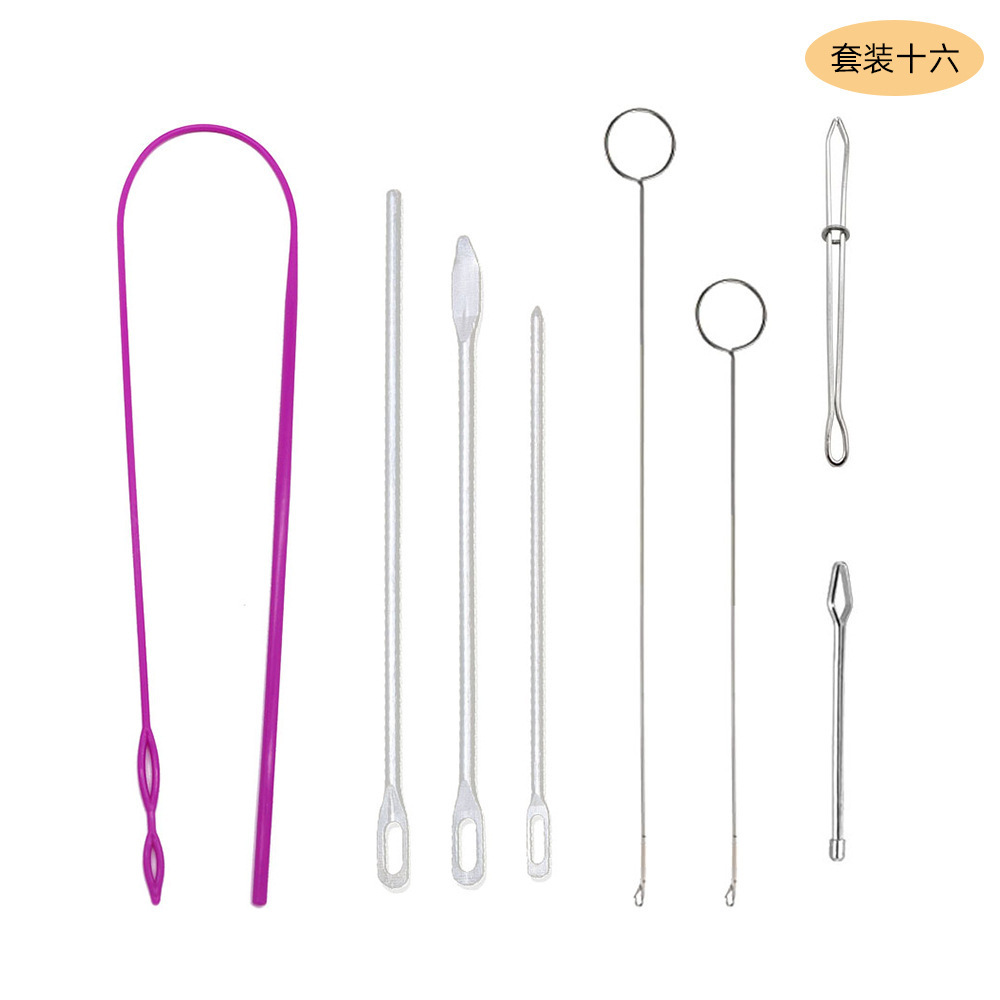 Juego de enhebrador de banda elástica de Amazon, cable de banda elástica de plástico largo, enhebrador de cuerda de doble orificio, clip de cinturón