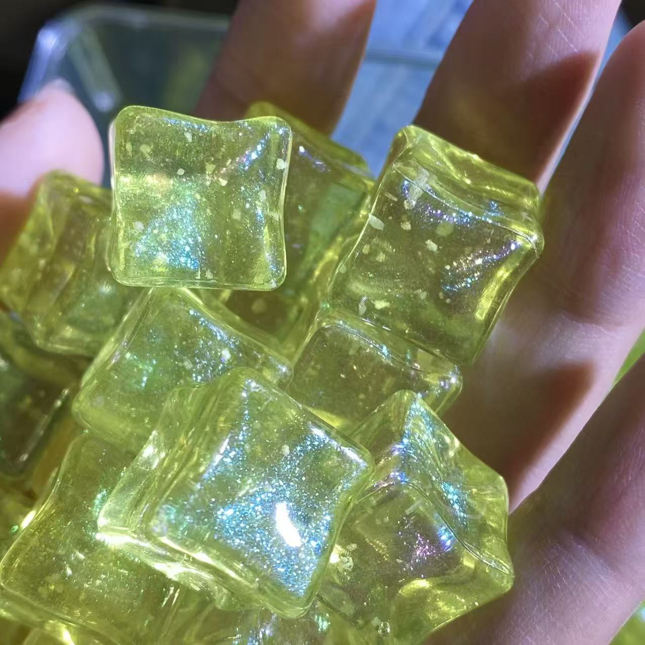Mermaid Girl Fine Glitter Luminous Lemon Yellow 1 piece