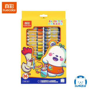 True Color 7410-24 Color Oil Painting Stick 36 Color Color Brush Student Children's Art Painting Crayon