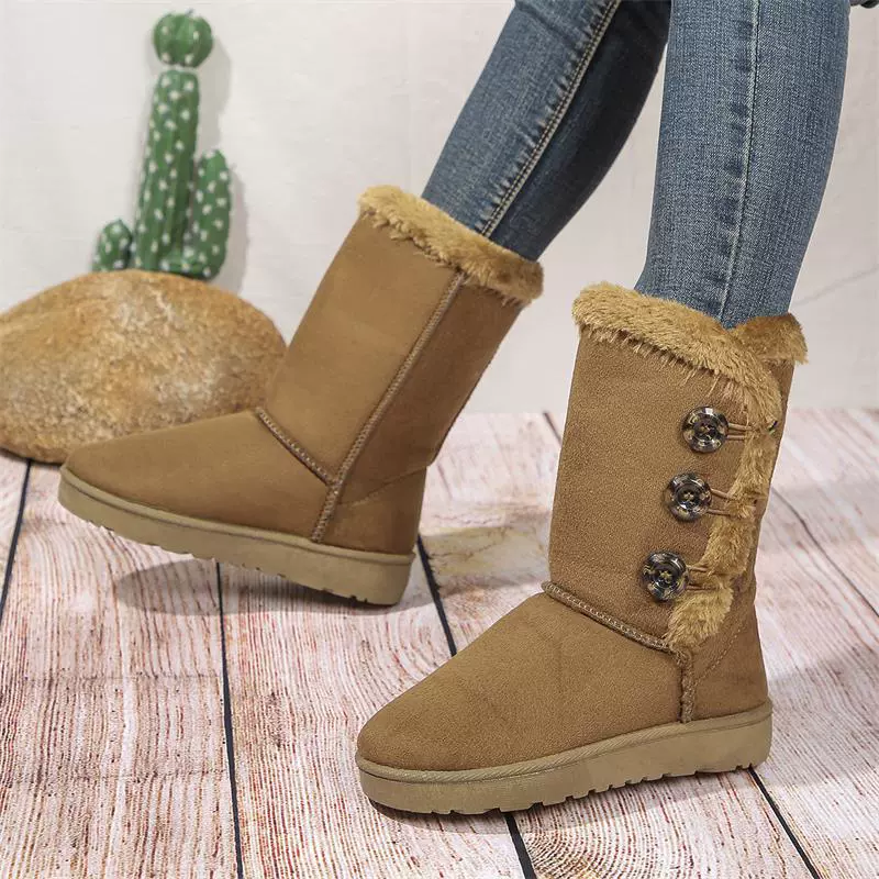 (Cross-border trading), winter keep warm high boots, mid-length, plus size