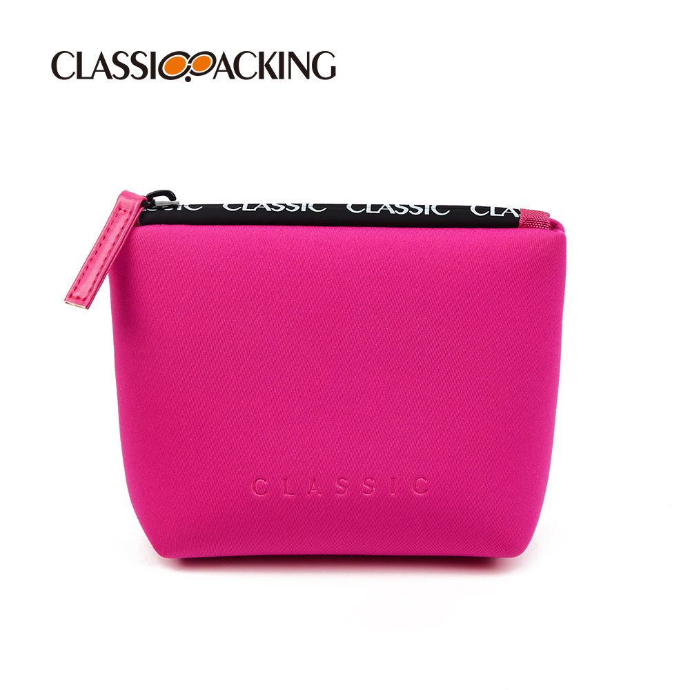 Bolsa de cremallera de diseño de nicho simple color sólido suministros de belleza bolsa de almacenamiento de material de poliéster bolsa de lavado