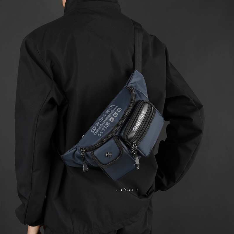WEPOWER nuevo tipo de bolso de cintura de viento para hombres, bolso de hombro simple y ligero, bolso de pecho al aire libre multicapa