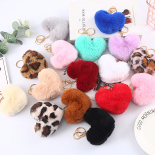 Plush keychain heart-shaped, bag, wholesale