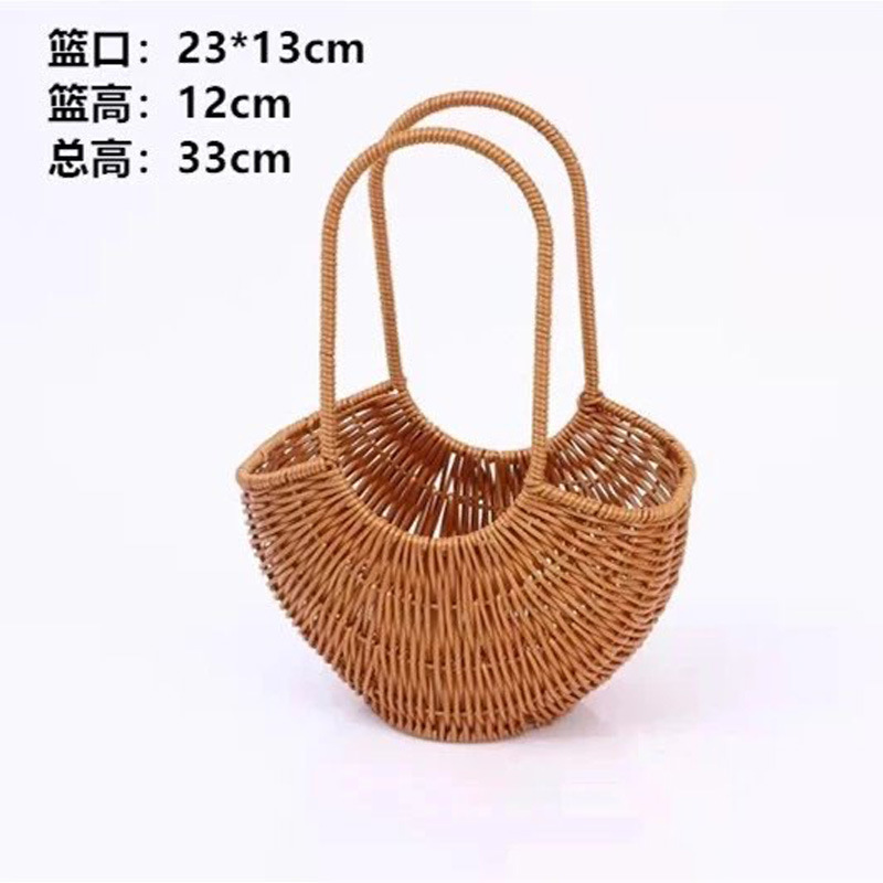 Cesta de hierro tejida a mano para el día del maestro, cesta de flores de mano de ratán de estilo pastoral retro, cesta de arreglo floral para salón, bricolaje