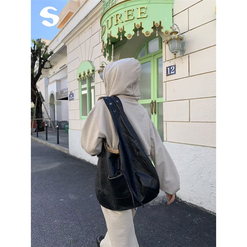 Sleep at 11 街头通勤大容量两背豹纹拼接百搭皮质系带手提单肩包