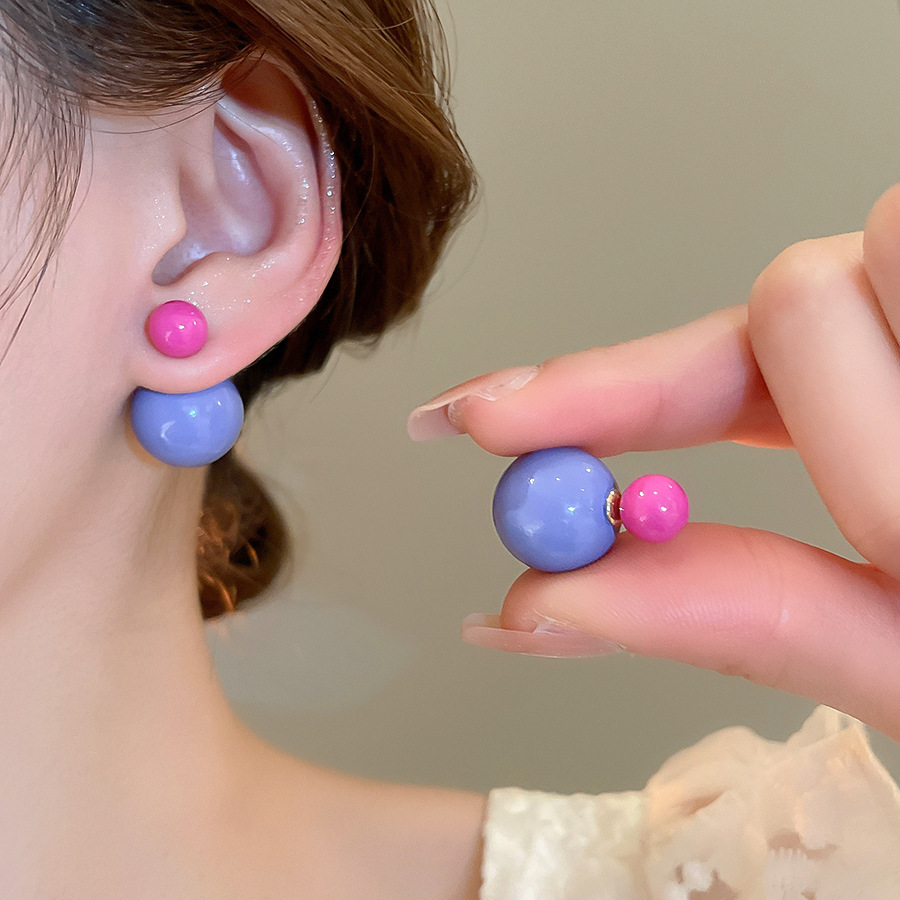 Pendientes de flores de color dopamina de verano Pendientes de todo fósforo de nicho fresco Pendientes de lujo de alta gama de moda al por mayor