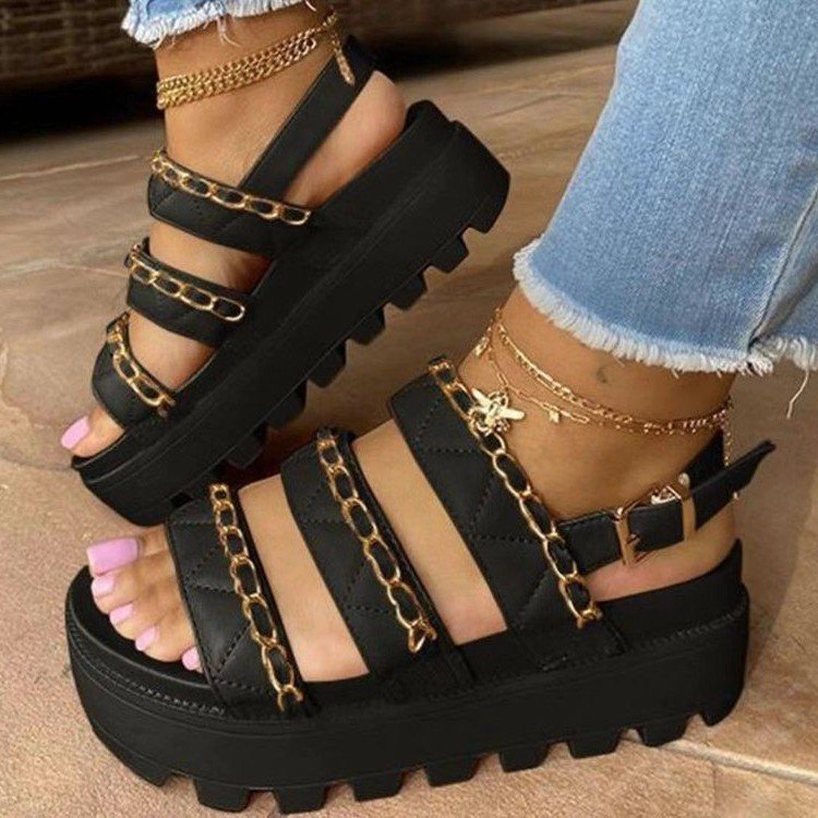 summer new open-toed thick-soled sandals nihaostyle clothing wholesale NSJJX70510