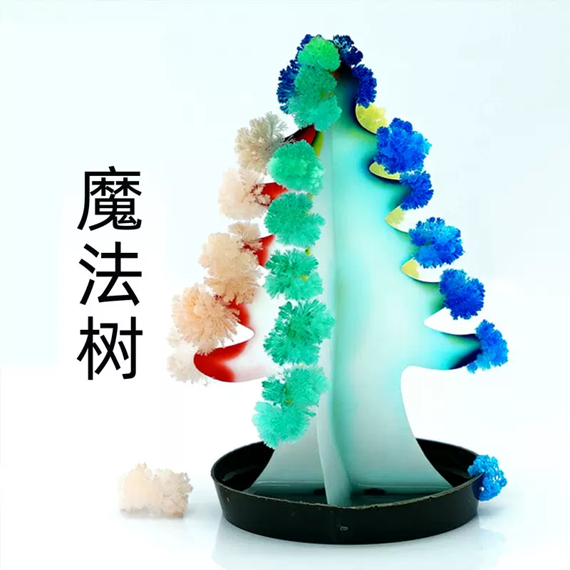 儿童diy结晶魔法圣诞树纸树开花孔雀开花手工小制作科学实验玩具