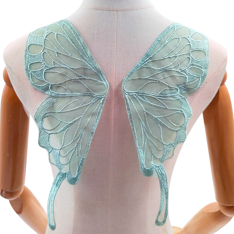 Butterfly Pattern Back Collar Lace Mesh Bottom Embroidery Corsage Moth Rib Underwear Lace Accessories