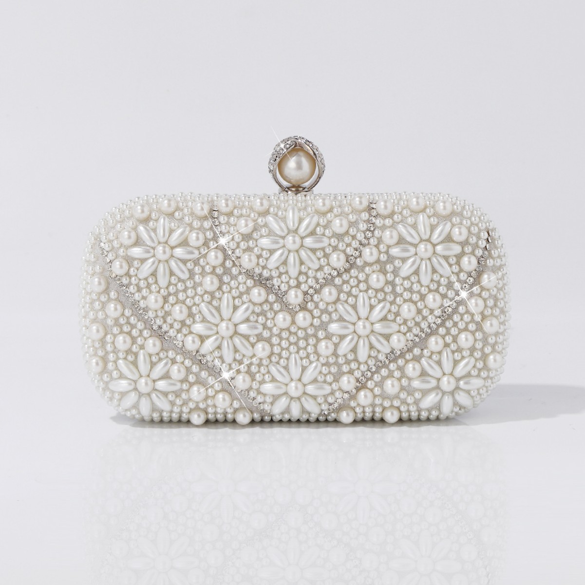 Cross-Border Hot Sale Vintage Pearl Evening Bag, New Beaded Clutch For Cheongsam, Party & Formal Occasions - Thumbnail 6