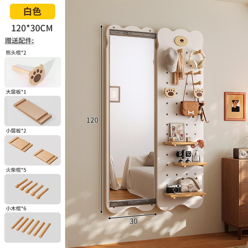 Selección estricta de espejo de vestir, espejo de vestir, espejo de cuerpo entero de empuje y tracción oculto, espejo de prueba de pared invisible cerrado para el hogar image 44