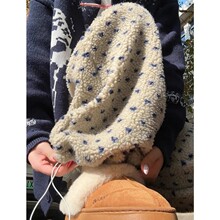 波点摇粒绒糯米裤女2025新款高腰显瘦休闲小个子直筒针织阔腿裤子