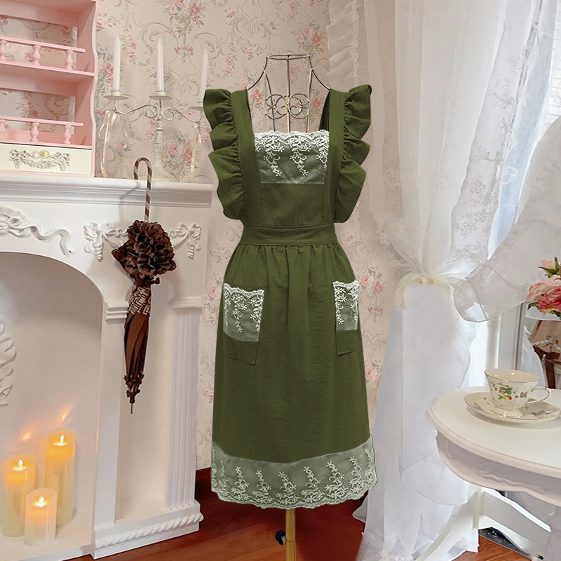 Fashion Artistic Retro Apron Home Kitchen Cooking Stain-resistant Dirty-resistant Overalls Flower Shop Nail Art Catering Wholesale Waist