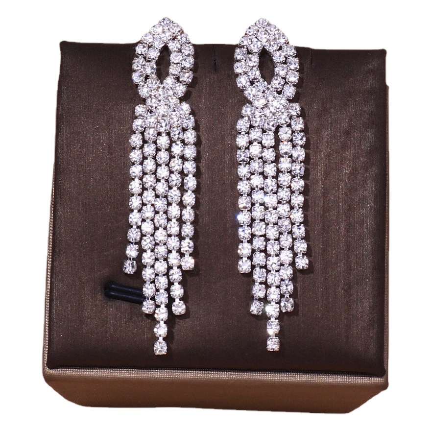 Europa y América Venta caliente simple joyería de dos piezas accesorios vestido versátil nupcial rhinestone cadena conjunto de joyas