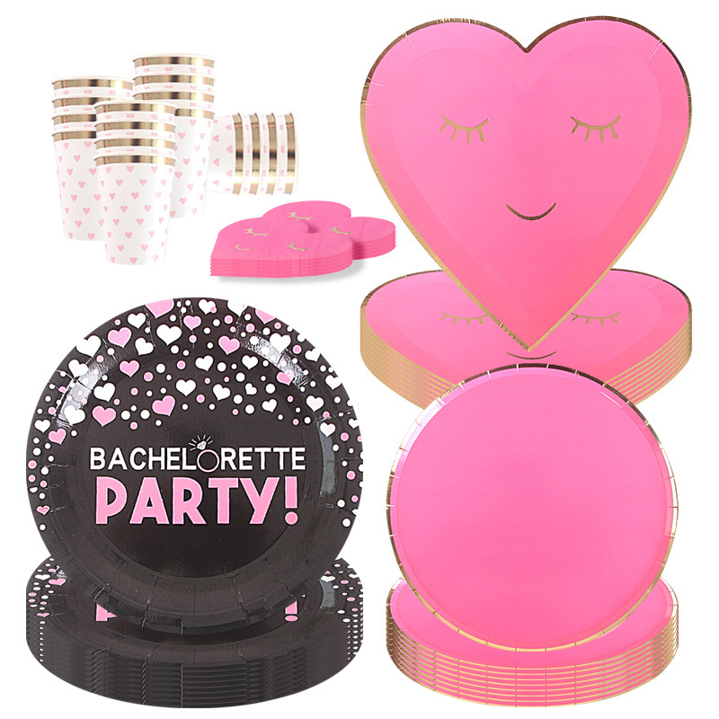 Amazon's Best-Selling Party Paper Plates, Colorful Gold-Stamped Set, Multiple Color Combinations, Party Tableware Set