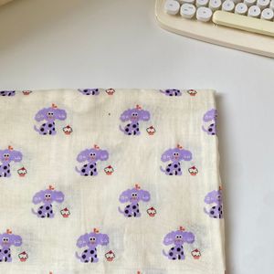 纯棉双层纱数码印花布 卡通小狗蛋糕 母婴家居月子服睡衣童装床品