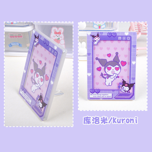 Korean photo card magnet photo frame platform acrylic Kuromi Melody Pacha dog card brick