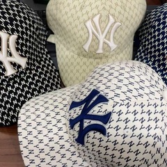 新款MLB帽子满印NY洋基队可调节遮阳满印字母大标鸭舌硬顶棒球