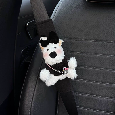 Seat belt shoulder pad, Protective Covers, Car Interior Accessories, Seat - camera-diamond-m-black-knot-black-sweater-west-highland-black-shoulder-pads
