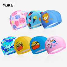 儿童泳帽女孩卡通舒适布帽宝宝游泳弹力帽子女童小学生游泳馆装备