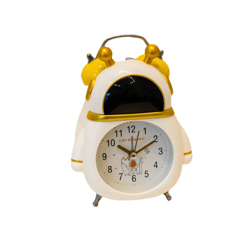 Venta directa de fábrica astronauta pequeño reloj de alarma niños reloj despertador estudiante especial despertador artefacto dibujos animados reloj de alarma de escritorio