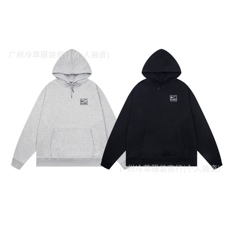 24现货跨境欧美外贸S字母联名系列刺绣宽松简约加绒套装代发|undefined