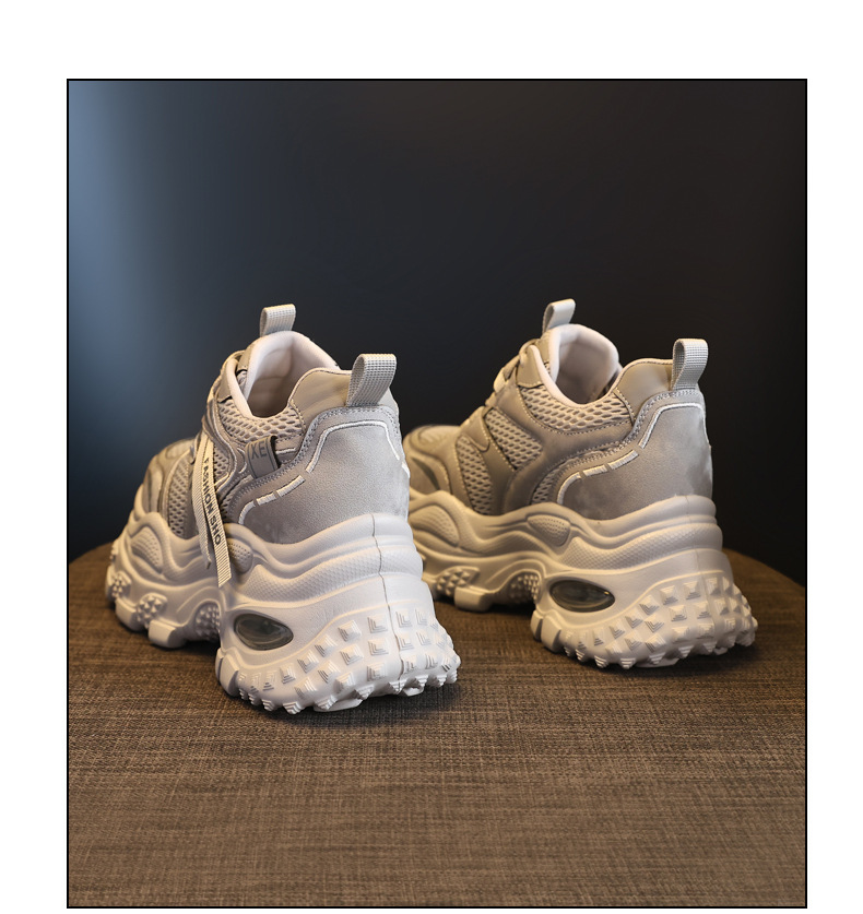 Giày sneaker nữ chunky đế dày lưới thoáng khí tăng chiều cao — màu tím chi tiết 20