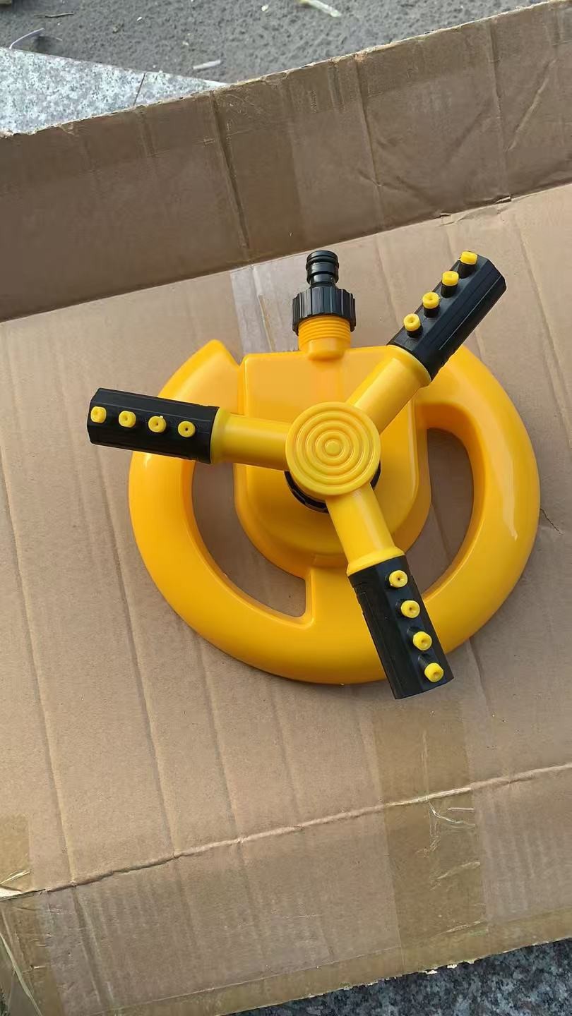 rociador de media luna 360 grados rotación rociador de tres horcos grande para jardín de riego agrícola rociador césped enfriamiento